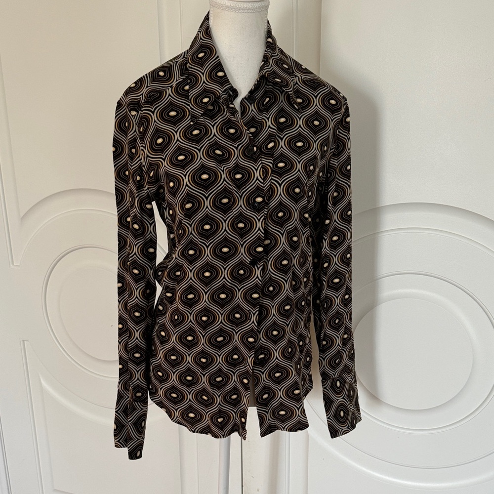 Zara Black and Brown Patterned Men's Shirt